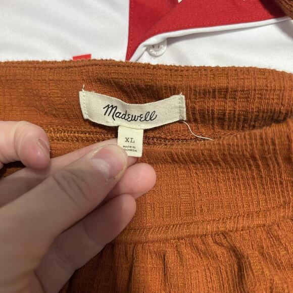 Madewell Top Womens XL Rust Tie Strap Cami Tank Crinkle Gauze Textured AN487 - Picture 4 of 7